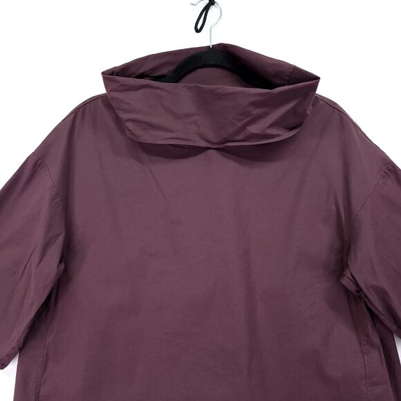 COS Roll Neck Tunic Top Size 4 Quarter Sleeve Minimalist Blouse Long Back Hem - Picture 8 of 16